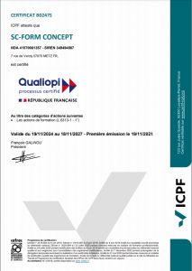 Certificat QUALIOPI SC-Form 